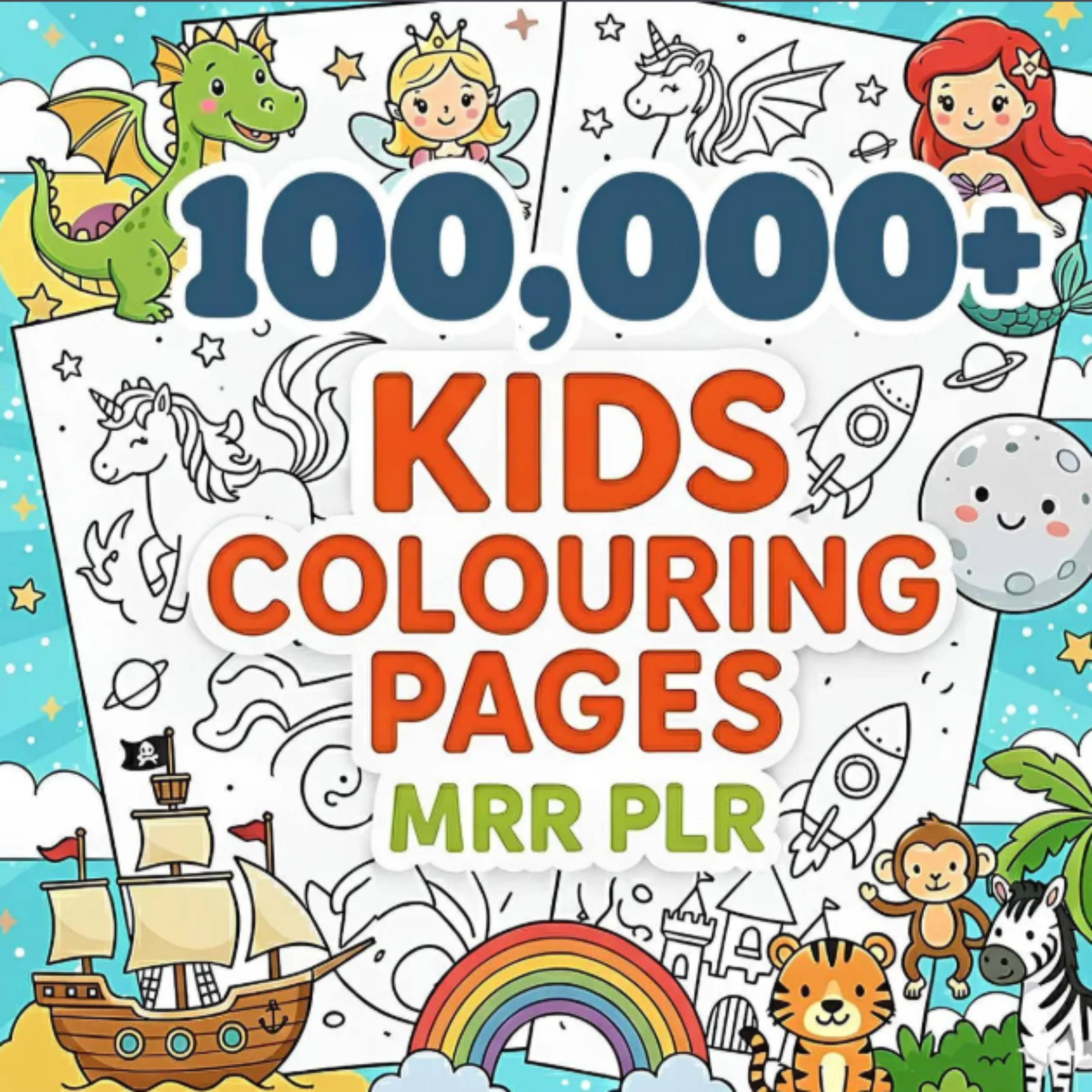 1 Coloring Pages Bundle Kids and Adults - Image 1