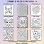Coloring Pages Bundle Kids and Adults - Image 2