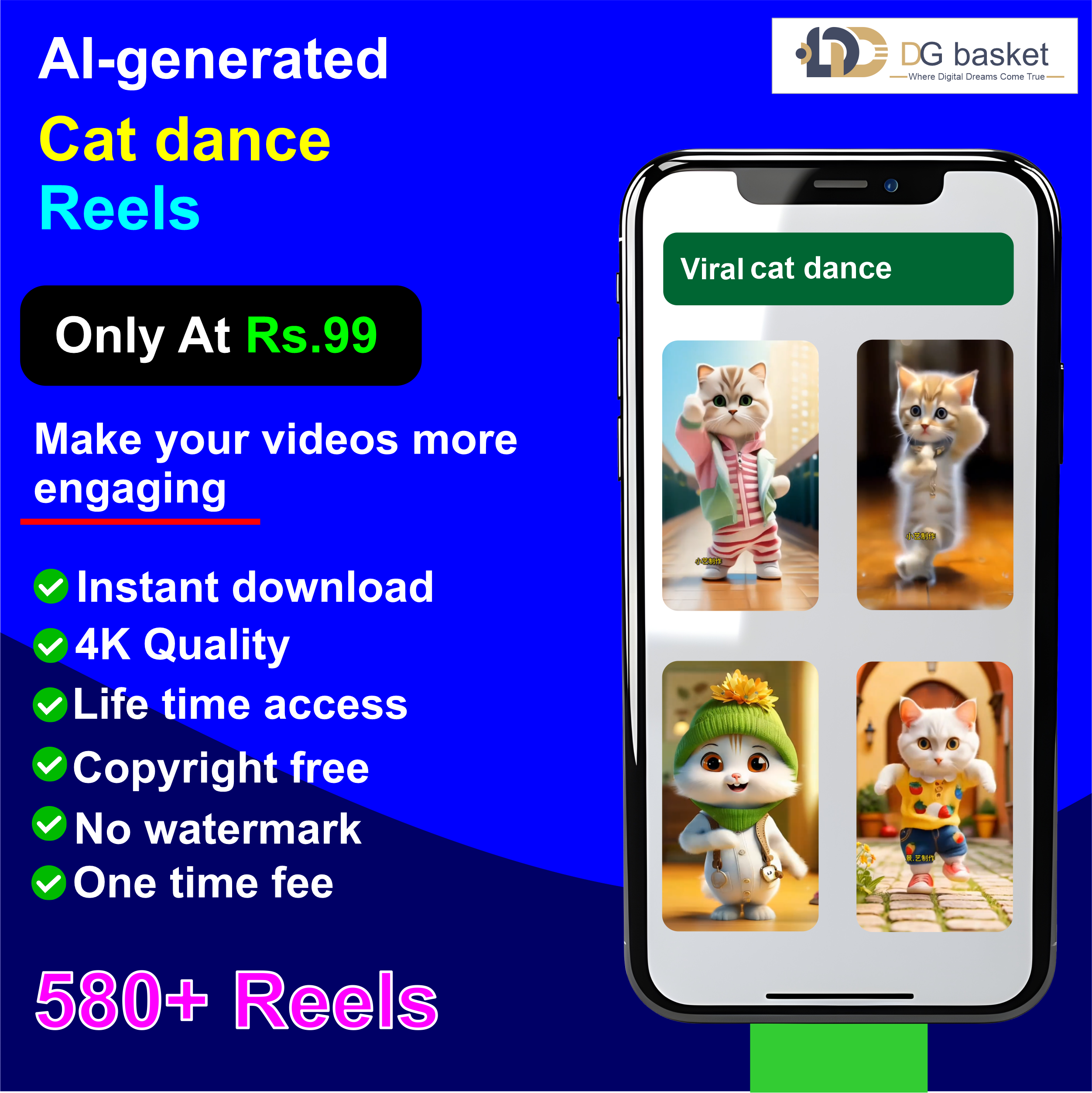 AI cat dance png AI cat dance reels bundle - Image 1