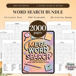 Word Search 2000+ Pages Bundle Printable