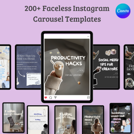 200+ Faceless Instagram Carousel Templates Canva | Aesthetic IG & TikTok Slides
