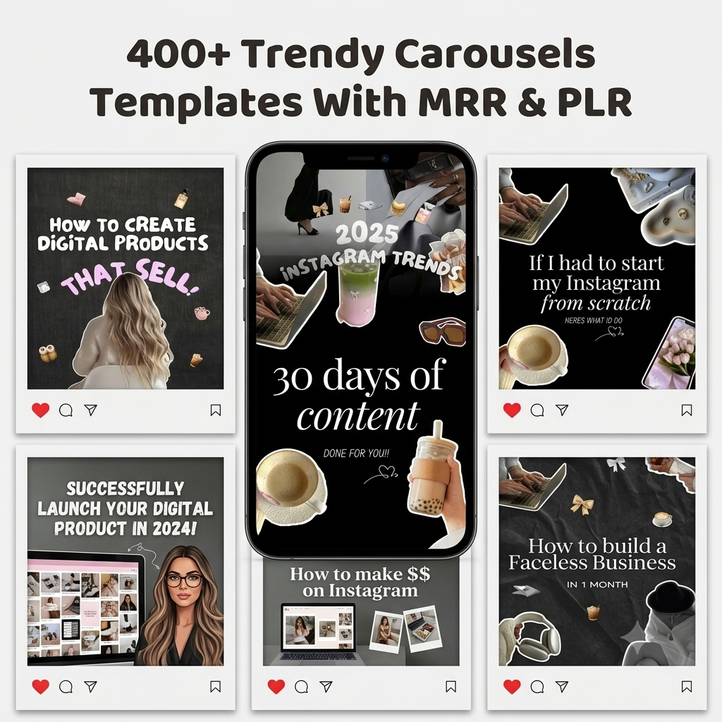 400+ Faceless Instagram Carousel Templates Canva