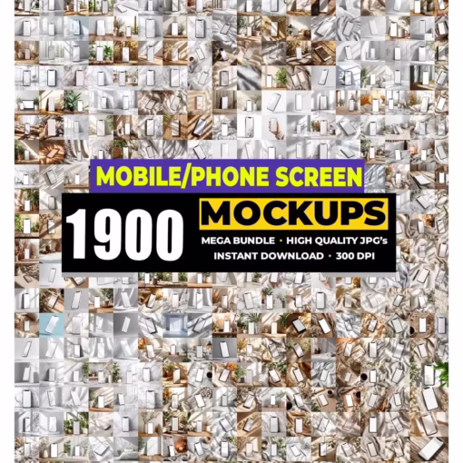 1900+ Phone Screen Mockup JPEG Bundle App & Wallpaper Design