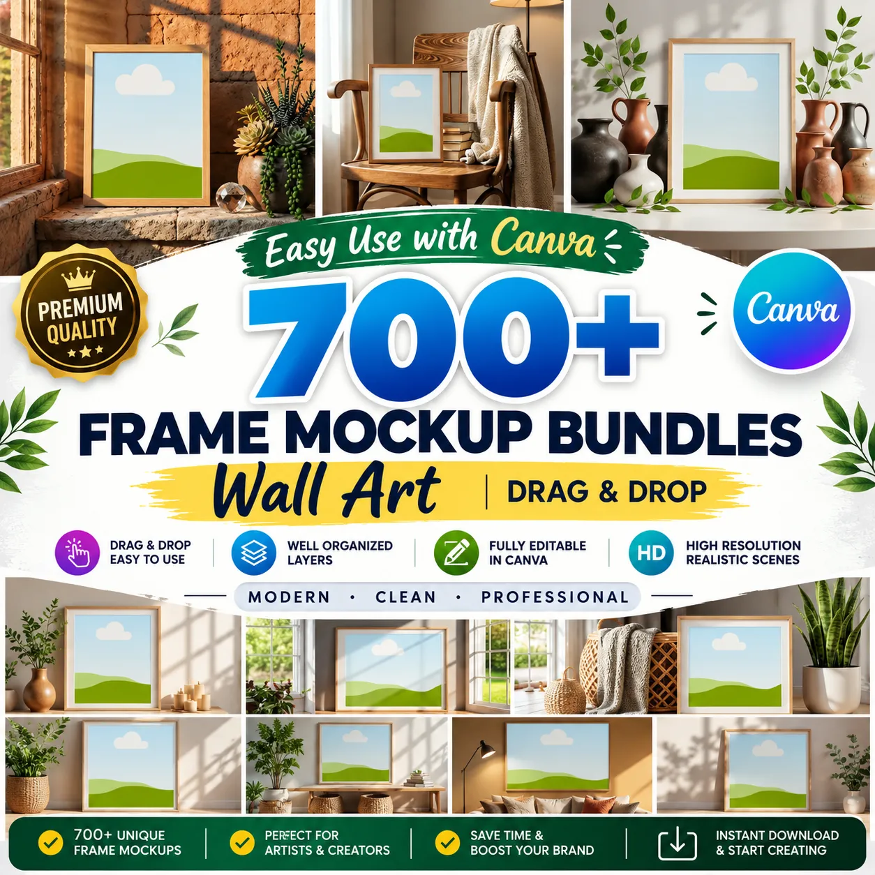 700+ Canva Horizontal Frame Mockup Bundle
