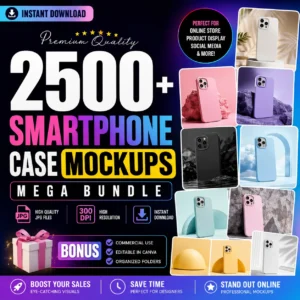 Phone case Mockup Bundle Realistic Smartphone JPEG