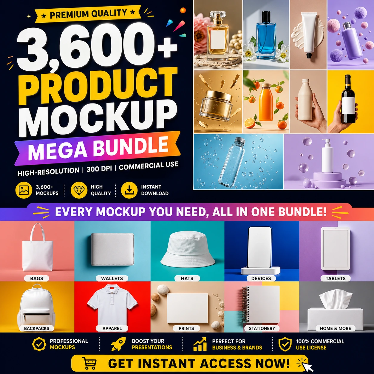 3,600+ Product Mockup Mega Bundle