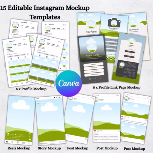 Instagram Profile Mockups Canva Templates