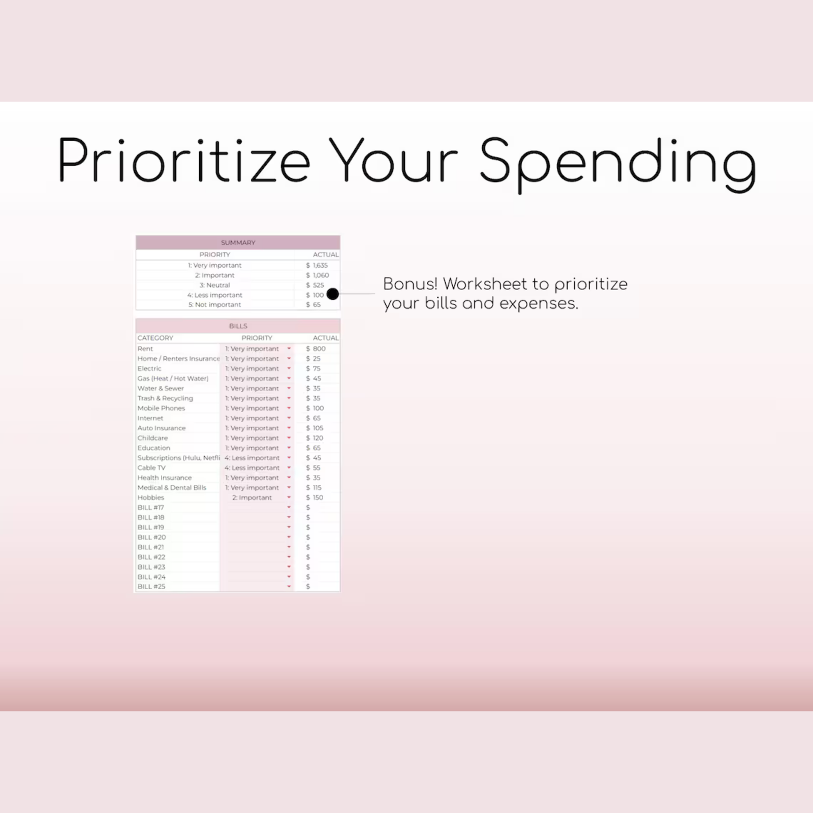 Monthly Budget Spreadsheet | Blush Pink Palette | Simple Annual Budget | Personal Finances | Easy Google Sheets | Financial Planner Easy - Image 6