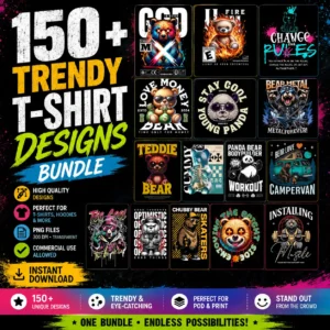 Urban Teddy Bear T-Shirt Designs Bundle (PNG)