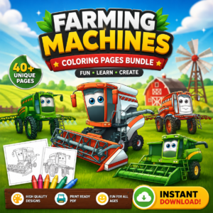 Funny vehicles coloring book for kids