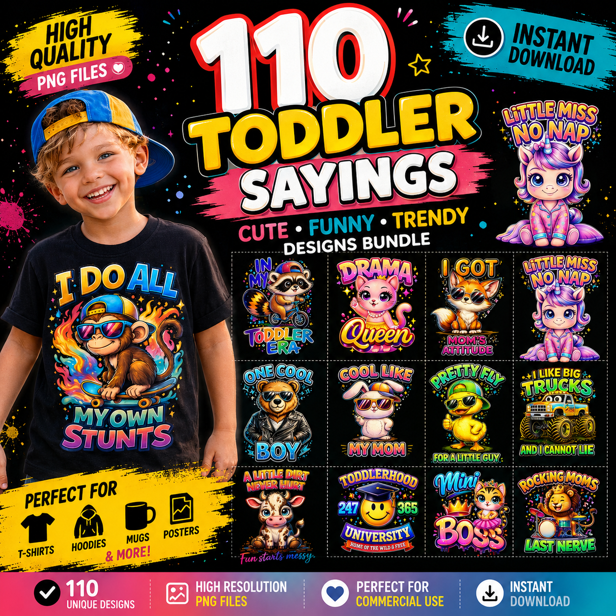 Toddler Animal Sayings Sublimation PNG, Cute Kids Animal Quotes, Funny Toddler Shirt Design, Baby Graphic Instant Download