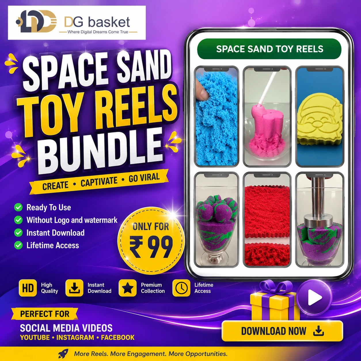 space sand toy reels bundle